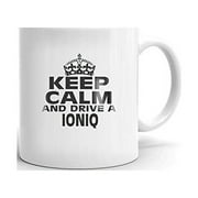 IONIQ Keep Calm and Drive Coffee Tea Ceramic Mug Office Work Cup Gift 15 oz