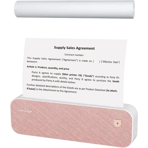 Peripage A40 Portable Inkless Printer, Wireless Bluetooth, USB, 8.5x11 ...