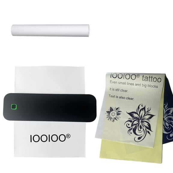 IOOIOO Portable Printer for Tattoo Stencil Transfer Paper, and for 8.5" x 11" Letter Rolled/Folded inkless Thermal Paper