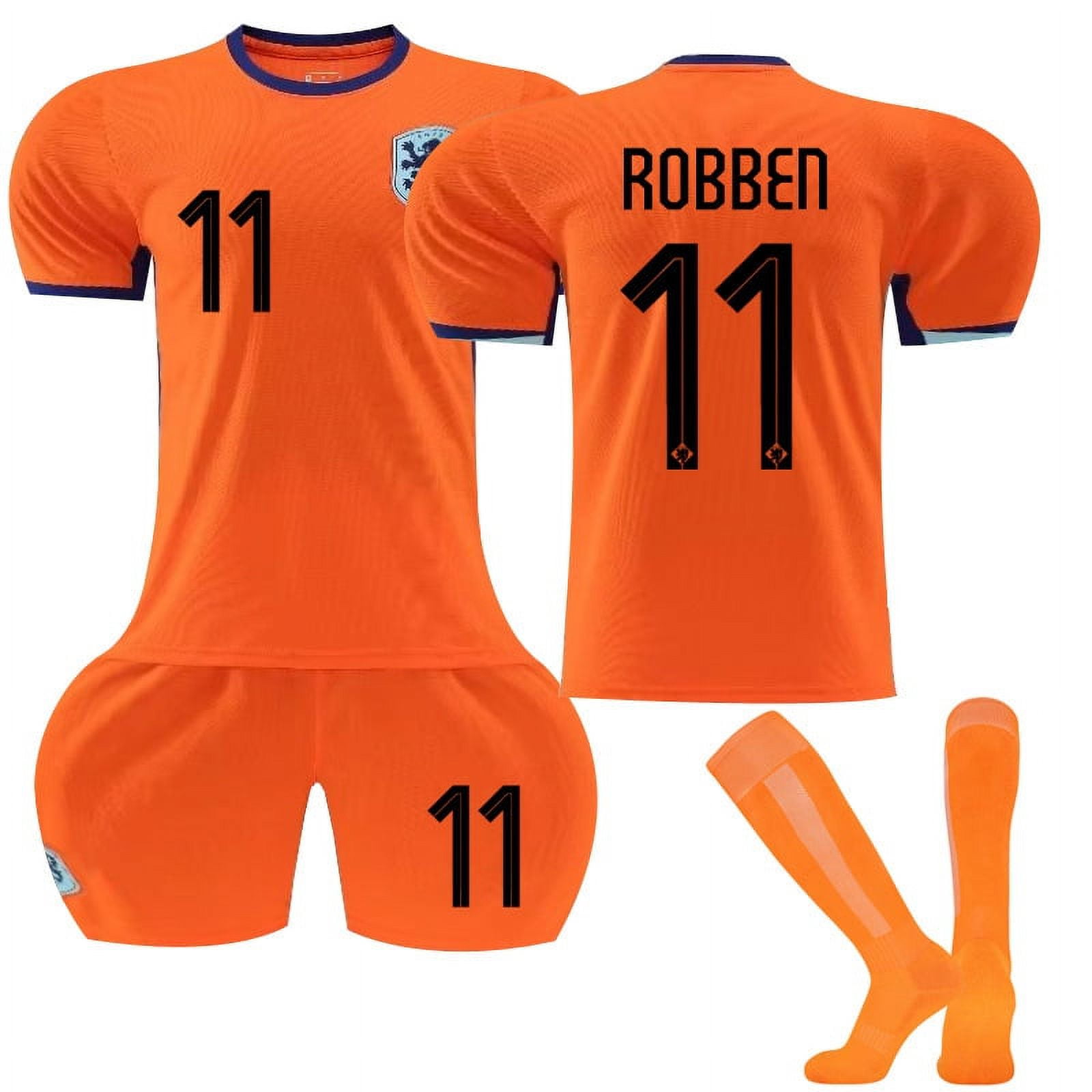 IOQWPRUOP 2024 European Cup Football Clothing Set Dutch Orange No. 4