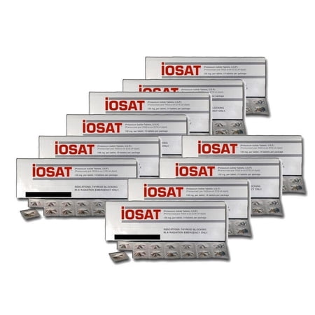 IOSAT Potassium Iodide Tablets 130 MG 14 Tablets ? /Pack Expiry 2032- Pack of 10 ?