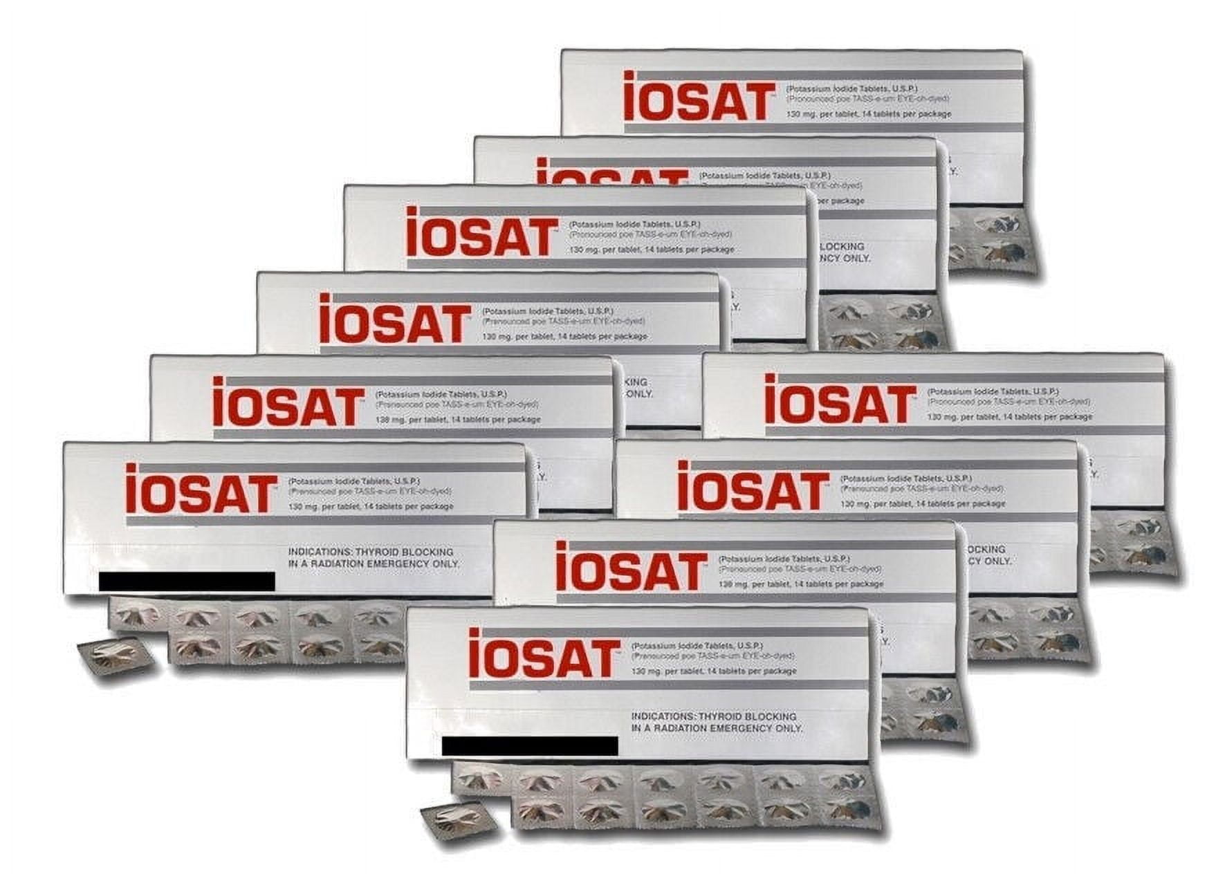 IOSAT 130 MG Potassium Iodide Survival Tablets Radiation Pills, Pack