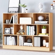 IOTXY 3 Tier 10 Cubes 47.2 Inch Wide Bookcase Display Cabinet with Base, Pear Yellow