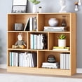 thumbnail image 1 of IOTXY Simple Bookcase with Base - 3 Tier 7 Cubes Freestanding Low Display Cabinet, Pear Yellow, 1 of 5