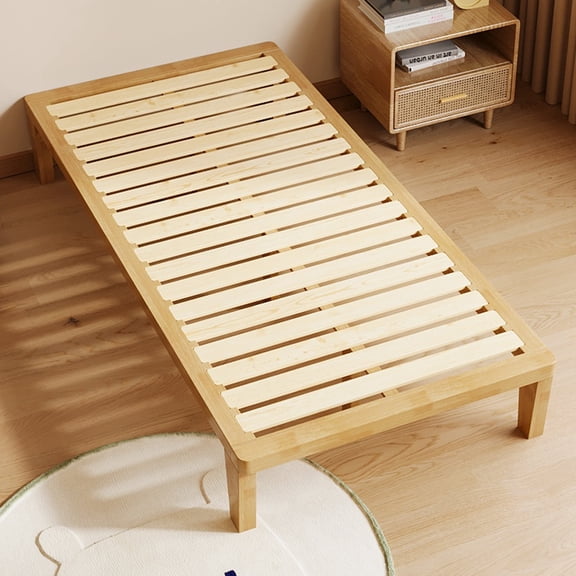 IOTXY Solid Wood Platform Bed - Twin Japanese Bed Frame, Natural