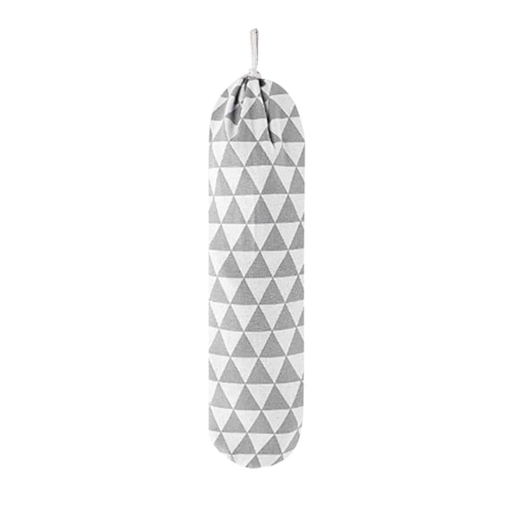 IOTdou 9" x 22" Kitchen Garbage Bag Storage Bag Plastic Bag Holder Cotton Linen Trash Bag Dispenser Hanging Fabric Trash Bags Organizer for for Home Kitchen Cabinet