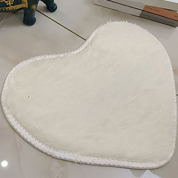 IOTdou Bath Mat, Bathroom Rug, Shower Rug, Bath Rug, Super Absorbent Heart Shaped Bathroom Mats 11.8 x15.7 Inch Small Bathroom Rug, Quick Dry Bath Mat for Home, Hotel, Non-slip Carpet