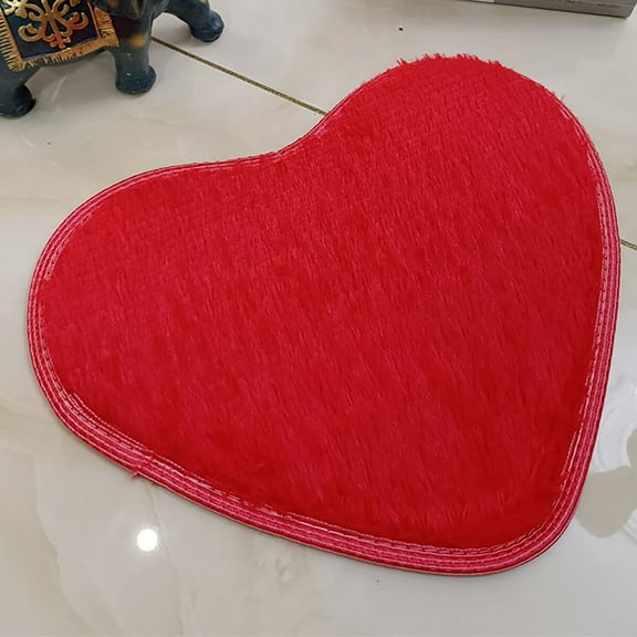 IOTdou Bath Mat, Bathroom Rug, Shower Rug, Bath Rug, Super Absorbent Heart Shaped Bathroom Mats 11.8 x15.7 Inch Small Bathroom Rug, Quick Dry Bath Mat for Home, Hotel, Non-slip Carpet