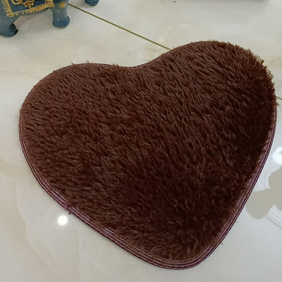 IOTdou Bath Mat, Bathroom Rug, Shower Rug, Bath Rug, Super Absorbent Heart Shaped Bathroom Mats 11.8 x15.7 Inch Small Bathroom Rug, Quick Dry Bath Mat for Home, Hotel, Non-slip Carpet
