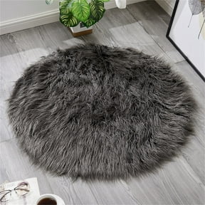 IOTdou Circle Rug, Round Carpet, Round Entryway Rug, 11.8 Inch Round Rug, Soft Washable Fuzzy Rug for Home, Office, Fluffy Fuzzy Bedroom Carpet, Small Round Area Rug, Washable Circle Rug