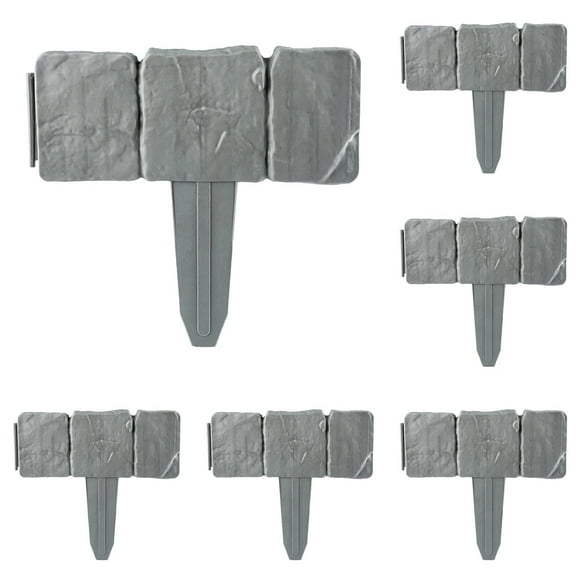 IOTdou Faux Stone Edging, Landscape Edging, Lawn Edging, Landscape Edging Border, 10 Pcs No Dig Landscape Edging, Garden Edging Border Stone for Yard Lawn, Stone Landscape Edging
