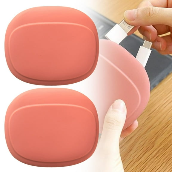 IOTdou Silicone Headphone Organizer, 1/2 Pcs Headphone Case, Zippered Mini Storage Bag, Data Cable Storage Case for Outdoor Camping, Hiking, Silicone Wired Earbud Case Key Box Purse