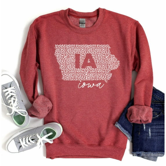 IOWA MAP Graphic Unisex Fleece Pullover