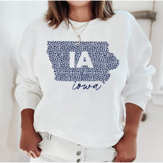 IOWA MAP Graphic Unisex Fleece Pullover