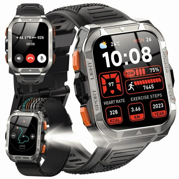 IOWODO 2025 NEW GPS Smart Watch 1ATM Swimming Waterproof, 170+ Sports Mode, 900mAh Battery, Make&Answer Call Smartwatch for Men Women, Fitness Watches for iOS and Android (Black)