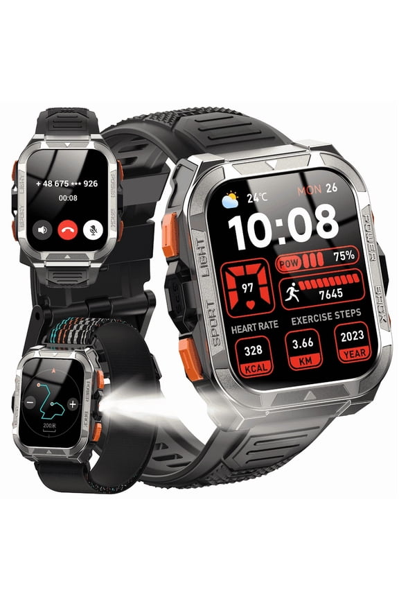 2025 NEW GPS Smart Watch 1ATM Swimming Waterproof, 170+ Sports Mode, 900mAh Battery, Make&Answer Call Smartwatch for Men Women, Fitness Watches for iOS and Android (Black)