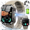 thumbnail image 1 of IOWODO Military Smartwatch for Men with Fitness Tracker, 2.01'' Answer/Make Calls/100+ Sport Modes, IP68 Waterproof, Hiking Travel Pedometer Watch compatible with Android IPhone Devices Gray, 1 of 8