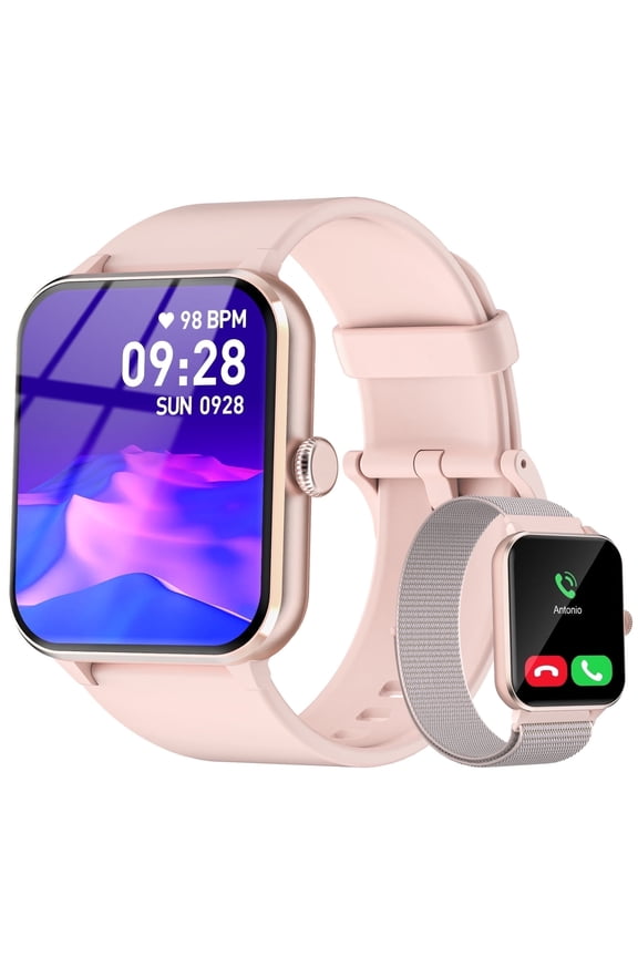 Smart Watch for Android and Apple iPhone, R50 IP68 Waterproof Smartwatch for Women Men , Smart Watch with Bluetooth Call(Answer/Make Calls), Pink
