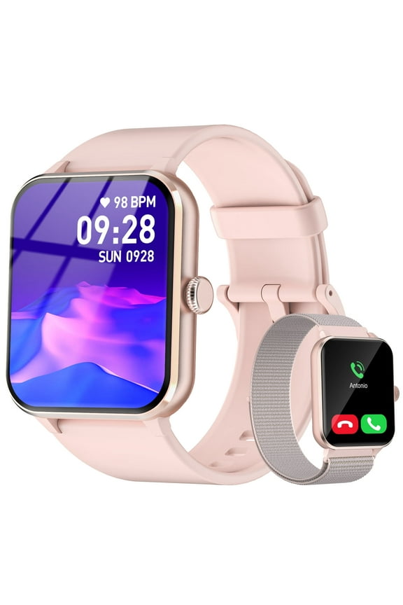 Smart Watch for Android and Apple iPhone, R50 IP68 Waterproof Smartwatch for Women Men , Smart Watch with Bluetooth Call(Answer/Make Calls), Pink