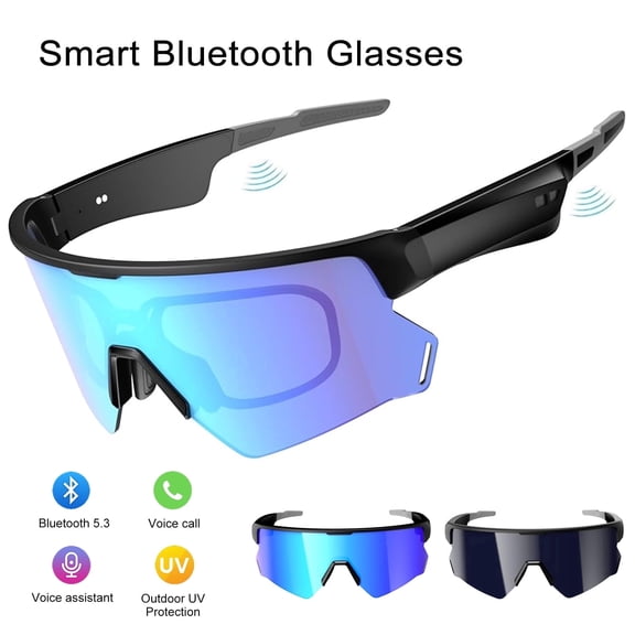 Blackview Smart Sports Bluetooth Sunglasses, Polarized TAC Lens, UV400 Protection, Impact Resistant, Lightweight & Waterproof, Outdoor Unisex Cycling Glasses for Running, Driving, Fishing (Blue)