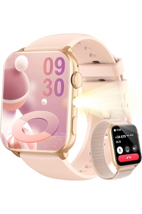 Smart Watch for Women Men, 1.91" Fitness Tracker with Answer/Make Calls, 100+ Sports Modes, Pedometer & IP68 Waterproof, Compatible with Android iPhone Samsung (Pink)