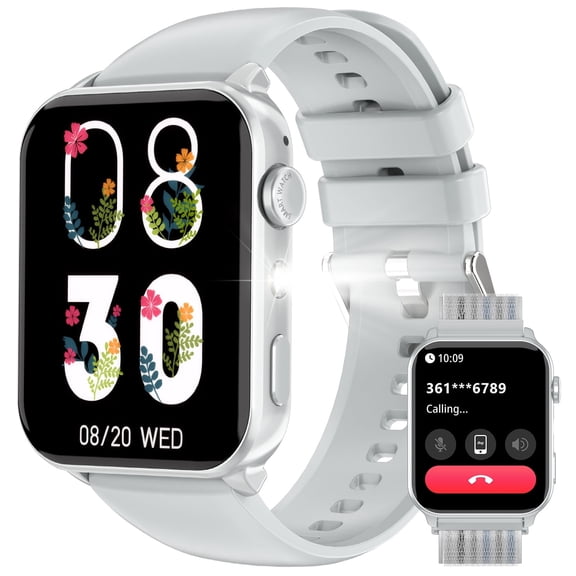 IOWODO Smart Watch for Men Women Compatible with iPhone Samsung Android Phone 1.91 inch Full Touch Screen IP68 Waterproof Bluetooh Fitness Tracker