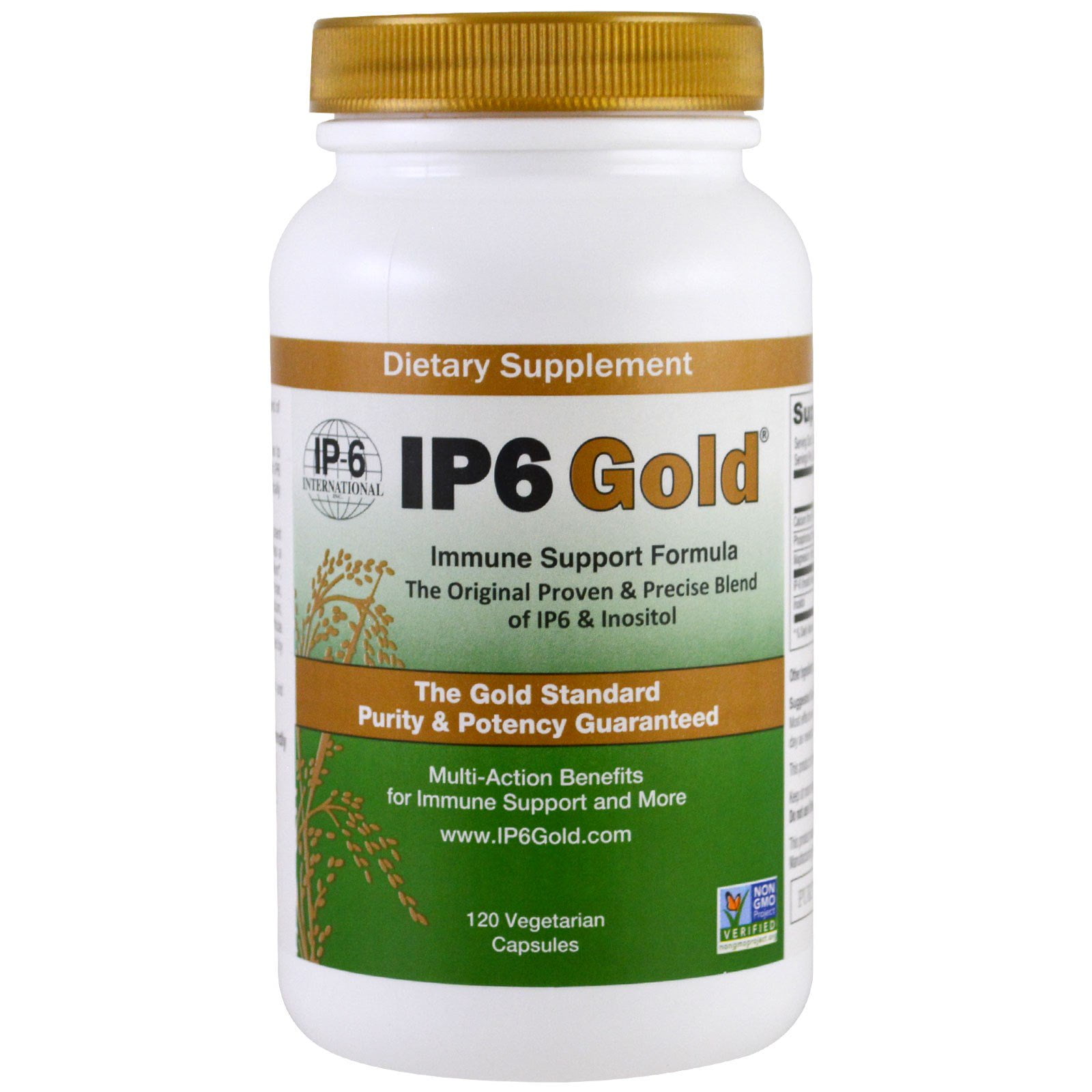 IP-6 International IP6 Gold, Immune Support Formula, 120 Vegetarian Capsules