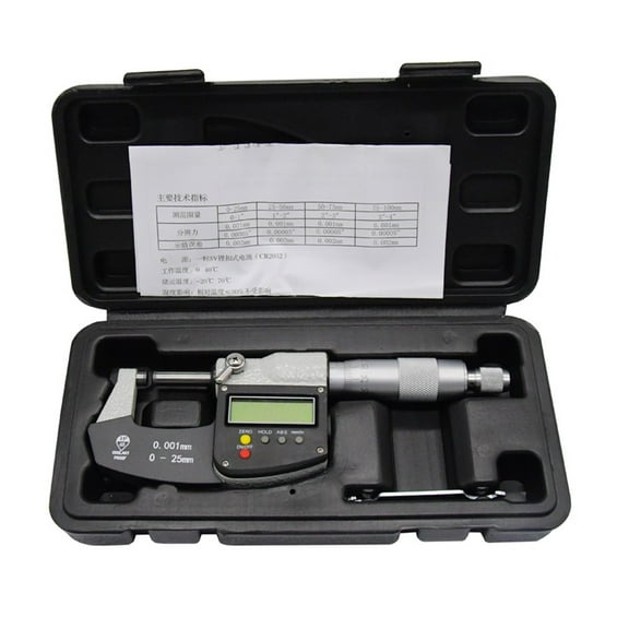 IP 65 Outside Micrometer 0-25mm Large Screen Digital Micrometer Caliper Gauge Meter Micrometer Carbide 0.001 MM Measure Tools