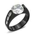 thumbnail image 1 of IP Black Ion Plating Stainless Steel Ring with AAA Grade CZ, Clear - Size 9, 1 of 1