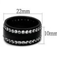thumbnail image 1 of IP Black(Ion Plating) Stainless Steel Ring with AAA Grade CZ in Clear for Women Clear Stone Color Style TK2290 Size 6, 1 of 3
