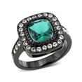 thumbnail image 1 of IP Black Ion Plating Stainless Steel Ring with Synthetic, Blue Zircon - Size 6, 1 of 1