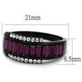 thumbnail image 1 of IP Black(Ion Plating) Stainless Steel Ring with Top Grade Crystal in Amethyst for Women Amethyst Stone Color Style TK2191 Size 6, 1 of 3