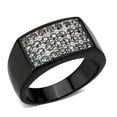 thumbnail image 1 of IP Black Stainless Steel Ring with AAA Grade CZ, Clear - Size 11, 1 of 1