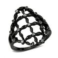 thumbnail image 1 of IP Black Stainless Steel Ring with AAA Grade CZ, Clear - Size 6, 1 of 1