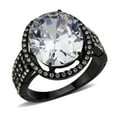 thumbnail image 1 of IP Black Stainless Steel Ring with AAA Grade CZ, Clear - Size 7, 1 of 1