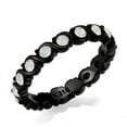 thumbnail image 1 of IP Black Stainless Steel Ring with Top Grade Crystal, White - Size 10, 1 of 1