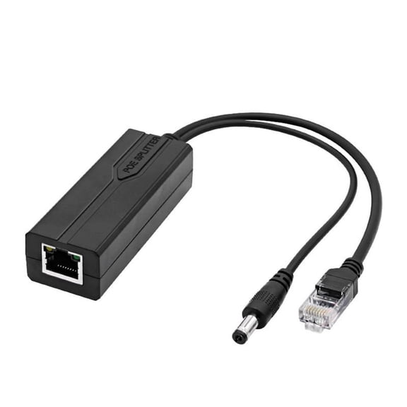 IP Camera PoE Splitter Adapter 48V to 5V, DC 5.5x2.1mm, 100M Power and Data Separator