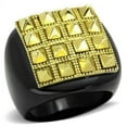 thumbnail image 1 of IP Gold & IP Black Ion Plating Stainless Steel Ring with No Stone, Size 5, 1 of 1