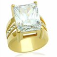 thumbnail image 1 of IP Gold(Ion Plating) Brass Ring with AAA Grade CZ in Clear for Women Style GL089, 1 of 2