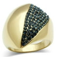 thumbnail image 1 of IP Gold Ion Plating Brass Ring with Top Grade Crystal, Montana Blue - Size 10, 1 of 1