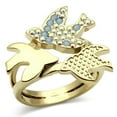 thumbnail image 1 of IP Gold Ion Plating Brass Ring with Top Grade Crystal, Multi Color - Size 9, 1 of 1