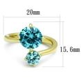thumbnail image 1 of IP Gold(Ion Plating) Stainless Steel Ring with AAA Grade CZ in Sea Blue for Women Sea Blue Stone Color Style TK3092 Size 5, 1 of 3