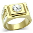 thumbnail image 1 of IP Gold(Ion Plating) Stainless Steel Ring with Top Grade Crystal in Clear for Women Clear Stone Color Style TK725 Size 9, 1 of 4