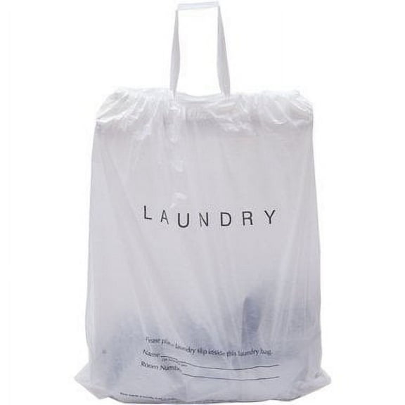 IP Hotel Laundry Bags, 1.25 Mil Plastic with Tear Tie and Write-On Strips, 14" x 24", Biodegradable - CASE of 1,000