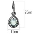 thumbnail image 1 of IP Light Black (IP Gun) Stainless Steel Earrings with Semi-Precious Amethyst Crystal in Emerald for Women Emerald Stone Color Style TK2821, 1 of 1