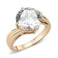 thumbnail image 1 of IP Rose Gold Ion Plating Stainless Steel Ring with AAA Grade CZ, Clear - Size 9, 1 of 1