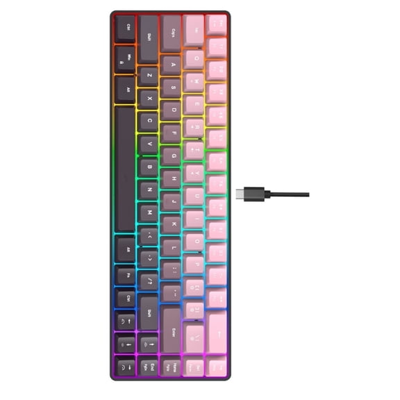 IP54 Waterproof Wireds Keyboards 68 Key 25NKR AntiGhosting Multiple Platform