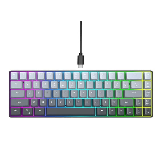IP54 Waterproof Wireds Keyboards 68 Key 25NKR AntiGhosting Multiple Platform