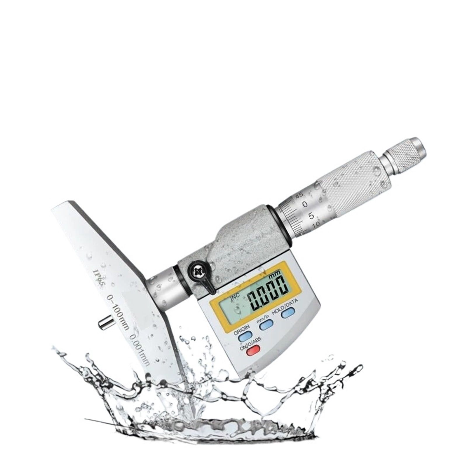 IP65 0-100mm Digital Depth Micrometer with Interchangeable Rod ...