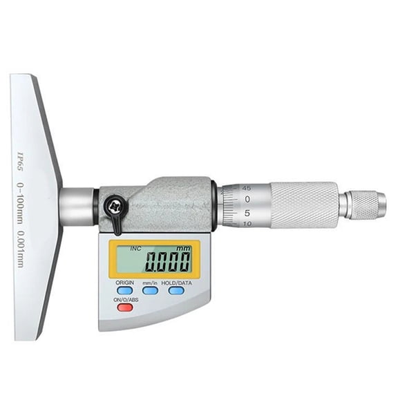 IP65 Digital Depth Micrometer 0-100mm with 0.001mm Resolution and Interchangeable Rod